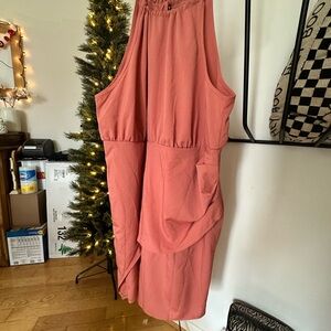 SHEIN Coral Backless Dress